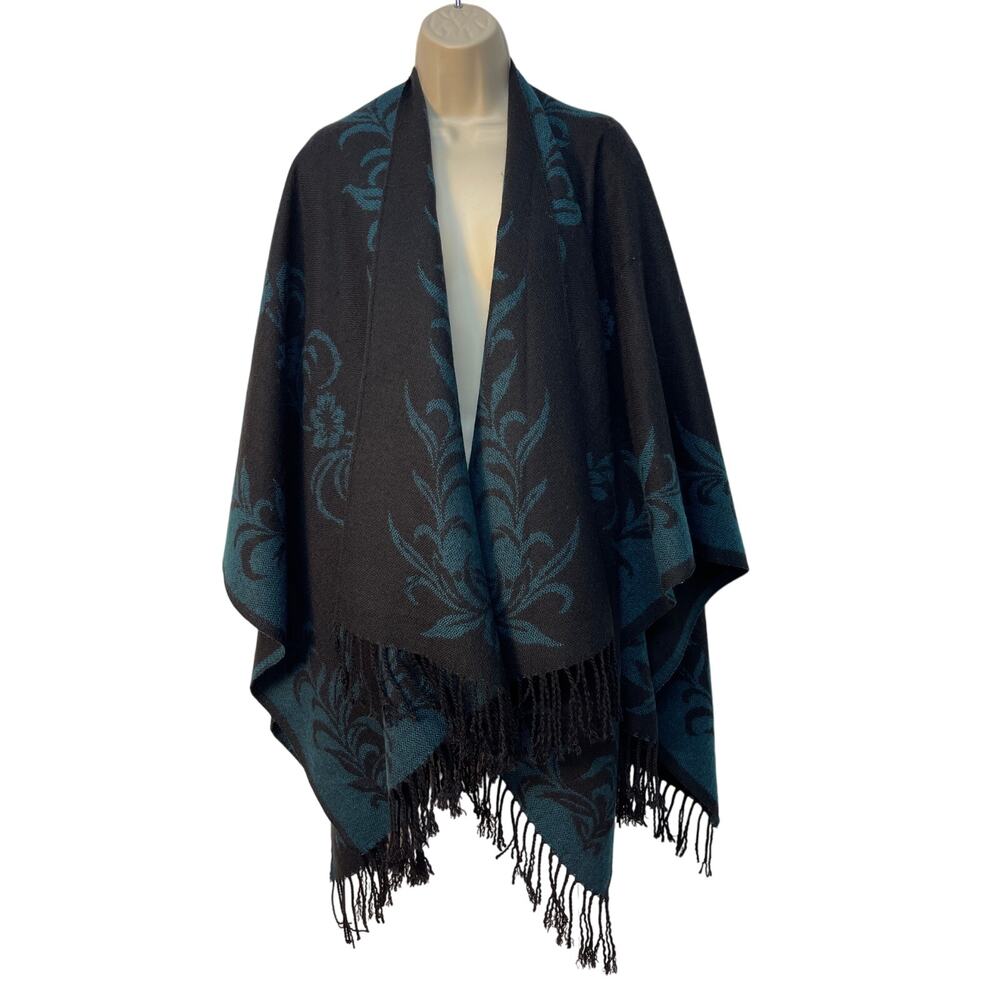 Black and Green‎ Heavy Fall/Winter Wrap Shawl Pre-owned Excellent Condition